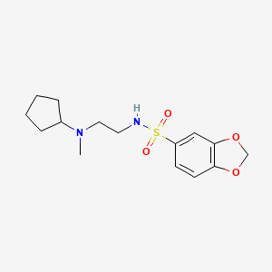 molecular formula C15H22N2O4S B6921511 N-[2-[cyclopentyl(methyl)amino]ethyl]-1,3-benzodioxole-5-sulfonamide 