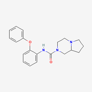 molecular formula C20H23N3O2 B6921527 N-(2-phenoxyphenyl)-3,4,6,7,8,8a-hexahydro-1H-pyrrolo[1,2-a]pyrazine-2-carboxamide 