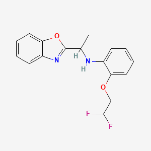 molecular formula C17H16F2N2O2 B6921563 N-[1-(1,3-benzoxazol-2-yl)ethyl]-2-(2,2-difluoroethoxy)aniline 