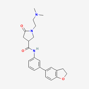 molecular formula C23H27N3O3 B6921582 N-[3-(2,3-dihydro-1-benzofuran-5-yl)phenyl]-1-[2-(dimethylamino)ethyl]-5-oxopyrrolidine-3-carboxamide 