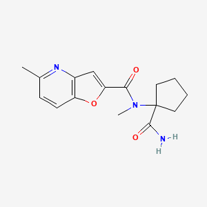 molecular formula C16H19N3O3 B6921782 N-(1-carbamoylcyclopentyl)-N,5-dimethylfuro[3,2-b]pyridine-2-carboxamide 
