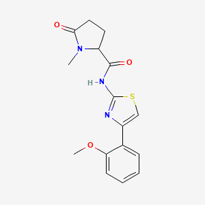 molecular formula C16H17N3O3S B6921788 N-[4-(2-methoxyphenyl)-1,3-thiazol-2-yl]-1-methyl-5-oxopyrrolidine-2-carboxamide 