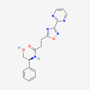 molecular formula C17H17N5O3 B6921858 N-[(1S)-2-hydroxy-1-phenylethyl]-3-(3-pyrimidin-2-yl-1,2,4-oxadiazol-5-yl)propanamide 