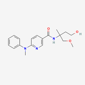 molecular formula C19H25N3O3 B6921859 N-(4-hydroxy-1-methoxy-2-methylbutan-2-yl)-6-(N-methylanilino)pyridine-3-carboxamide 