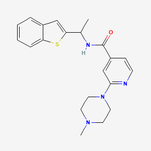 molecular formula C21H24N4OS B6922002 N-[1-(1-benzothiophen-2-yl)ethyl]-2-(4-methylpiperazin-1-yl)pyridine-4-carboxamide 