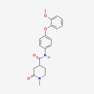 molecular formula C20H22N2O4 B6922034 N-[4-(2-methoxyphenoxy)phenyl]-1-methyl-2-oxopiperidine-4-carboxamide 