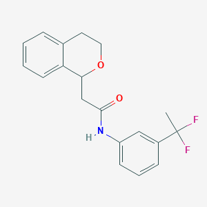 molecular formula C19H19F2NO2 B6922038 N-[3-(1,1-difluoroethyl)phenyl]-2-(3,4-dihydro-1H-isochromen-1-yl)acetamide 