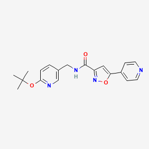 molecular formula C19H20N4O3 B6922128 N-[[6-[(2-methylpropan-2-yl)oxy]pyridin-3-yl]methyl]-5-pyridin-4-yl-1,2-oxazole-3-carboxamide 