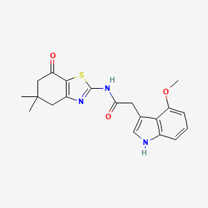 molecular formula C20H21N3O3S B6922136 N-(5,5-dimethyl-7-oxo-4,6-dihydro-1,3-benzothiazol-2-yl)-2-(4-methoxy-1H-indol-3-yl)acetamide 