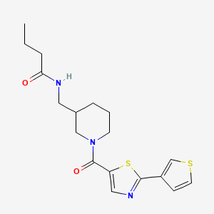 molecular formula C18H23N3O2S2 B6922150 N-[[1-(2-thiophen-3-yl-1,3-thiazole-5-carbonyl)piperidin-3-yl]methyl]butanamide 