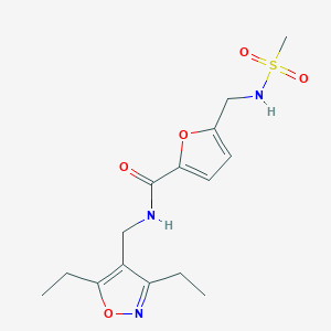 molecular formula C15H21N3O5S B6922192 N-[(3,5-diethyl-1,2-oxazol-4-yl)methyl]-5-(methanesulfonamidomethyl)furan-2-carboxamide 