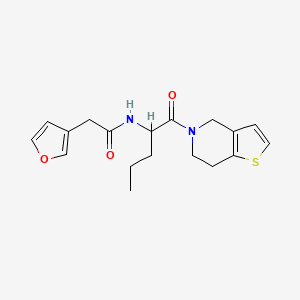 molecular formula C18H22N2O3S B6922198 N-[1-(6,7-dihydro-4H-thieno[3,2-c]pyridin-5-yl)-1-oxopentan-2-yl]-2-(furan-3-yl)acetamide 