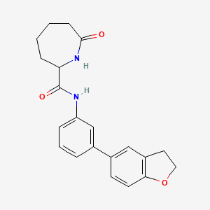 molecular formula C21H22N2O3 B6922248 N-[3-(2,3-dihydro-1-benzofuran-5-yl)phenyl]-7-oxoazepane-2-carboxamide 