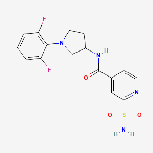 molecular formula C16H16F2N4O3S B6922254 N-[1-(2,6-difluorophenyl)pyrrolidin-3-yl]-2-sulfamoylpyridine-4-carboxamide 