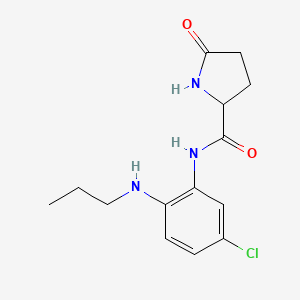 molecular formula C14H18ClN3O2 B6922284 N-[5-chloro-2-(propylamino)phenyl]-5-oxopyrrolidine-2-carboxamide 