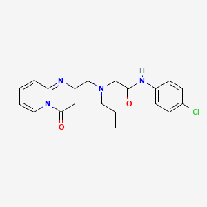 molecular formula C20H21ClN4O2 B6922340 N-(4-chlorophenyl)-2-[(4-oxopyrido[1,2-a]pyrimidin-2-yl)methyl-propylamino]acetamide 