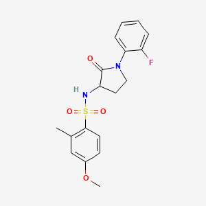 molecular formula C18H19FN2O4S B6922382 N-[1-(2-fluorophenyl)-2-oxopyrrolidin-3-yl]-4-methoxy-2-methylbenzenesulfonamide 
