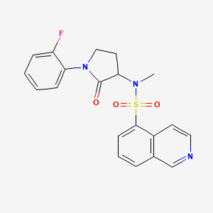 molecular formula C20H18FN3O3S B6922388 N-[1-(2-fluorophenyl)-2-oxopyrrolidin-3-yl]-N-methylisoquinoline-5-sulfonamide 