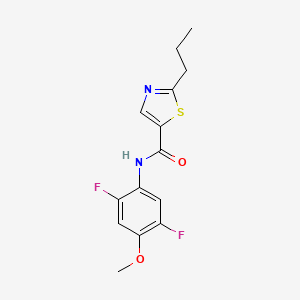 molecular formula C14H14F2N2O2S B6922457 N-(2,5-difluoro-4-methoxyphenyl)-2-propyl-1,3-thiazole-5-carboxamide 