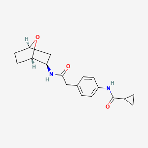 molecular formula C18H22N2O3 B6922492 N-[4-[2-[[(1S,2R,4R)-7-oxabicyclo[2.2.1]heptan-2-yl]amino]-2-oxoethyl]phenyl]cyclopropanecarboxamide 