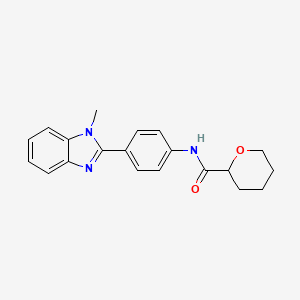 molecular formula C20H21N3O2 B6922499 N-[4-(1-methylbenzimidazol-2-yl)phenyl]oxane-2-carboxamide 