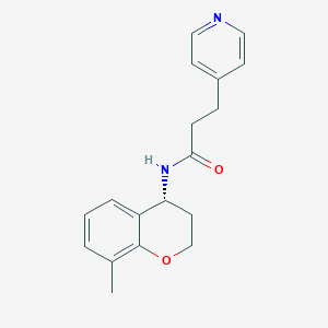 molecular formula C18H20N2O2 B6922549 N-[(4R)-8-methyl-3,4-dihydro-2H-chromen-4-yl]-3-pyridin-4-ylpropanamide 