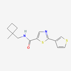 molecular formula C14H16N2OS2 B6922563 N-[(1-methylcyclobutyl)methyl]-2-thiophen-3-yl-1,3-thiazole-5-carboxamide 
