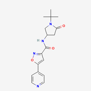molecular formula C17H20N4O3 B6922599 N-(1-tert-butyl-5-oxopyrrolidin-3-yl)-5-pyridin-4-yl-1,2-oxazole-3-carboxamide 