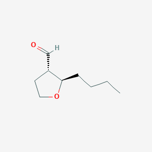 molecular formula C9H16O2 B069227 (2R,3S)-2-butyloxolane-3-carbaldehyde CAS No. 175521-61-6