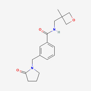 molecular formula C17H22N2O3 B6922705 N-[(3-methyloxetan-3-yl)methyl]-3-[(2-oxopyrrolidin-1-yl)methyl]benzamide 