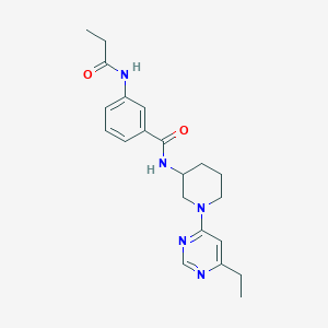 molecular formula C21H27N5O2 B6922730 N-[1-(6-ethylpyrimidin-4-yl)piperidin-3-yl]-3-(propanoylamino)benzamide 