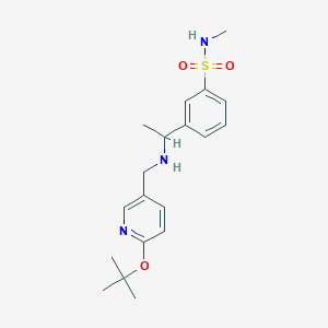 molecular formula C19H27N3O3S B6922737 N-methyl-3-[1-[[6-[(2-methylpropan-2-yl)oxy]pyridin-3-yl]methylamino]ethyl]benzenesulfonamide 
