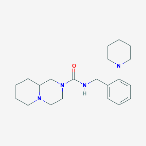 molecular formula C21H32N4O B6922933 N-[(2-piperidin-1-ylphenyl)methyl]-1,3,4,6,7,8,9,9a-octahydropyrido[1,2-a]pyrazine-2-carboxamide 