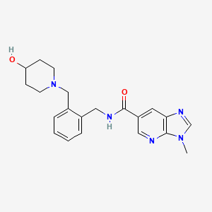 molecular formula C21H25N5O2 B6922971 N-[[2-[(4-hydroxypiperidin-1-yl)methyl]phenyl]methyl]-3-methylimidazo[4,5-b]pyridine-6-carboxamide 