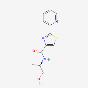 molecular formula C12H13N3O2S B6922983 N-[(2S)-1-hydroxypropan-2-yl]-2-pyridin-2-yl-1,3-thiazole-4-carboxamide 