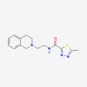 molecular formula C15H18N4OS B6922990 N-[2-(3,4-dihydro-1H-isoquinolin-2-yl)ethyl]-5-methyl-1,3,4-thiadiazole-2-carboxamide 