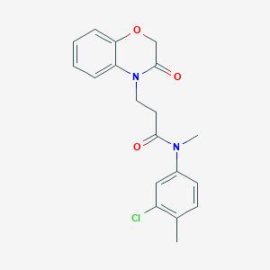 molecular formula C19H19ClN2O3 B6923030 N-(3-chloro-4-methylphenyl)-N-methyl-3-(3-oxo-1,4-benzoxazin-4-yl)propanamide 