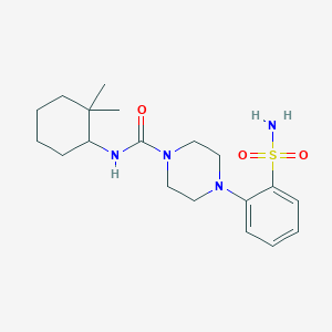 molecular formula C19H30N4O3S B6923032 N-(2,2-dimethylcyclohexyl)-4-(2-sulfamoylphenyl)piperazine-1-carboxamide 