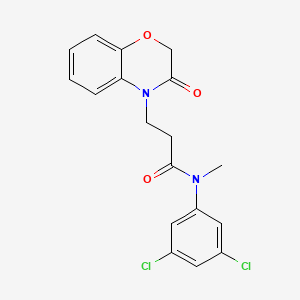 molecular formula C18H16Cl2N2O3 B6923082 N-(3,5-dichlorophenyl)-N-methyl-3-(3-oxo-1,4-benzoxazin-4-yl)propanamide 
