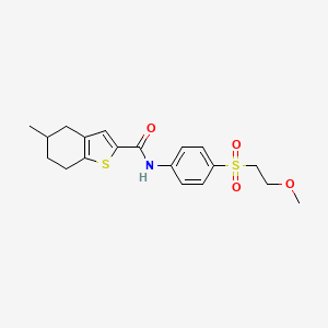 molecular formula C19H23NO4S2 B6923087 N-[4-(2-methoxyethylsulfonyl)phenyl]-5-methyl-4,5,6,7-tetrahydro-1-benzothiophene-2-carboxamide 