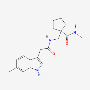 molecular formula C20H27N3O2 B6923107 N,N-dimethyl-1-[[[2-(6-methyl-1H-indol-3-yl)acetyl]amino]methyl]cyclopentane-1-carboxamide 