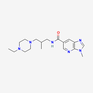 molecular formula C18H28N6O B6923111 N-[3-(4-ethylpiperazin-1-yl)-2-methylpropyl]-3-methylimidazo[4,5-b]pyridine-6-carboxamide 