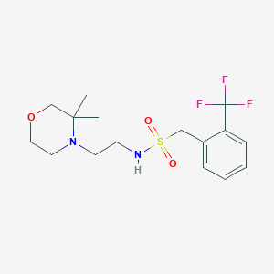 molecular formula C16H23F3N2O3S B6923138 N-[2-(3,3-dimethylmorpholin-4-yl)ethyl]-1-[2-(trifluoromethyl)phenyl]methanesulfonamide 