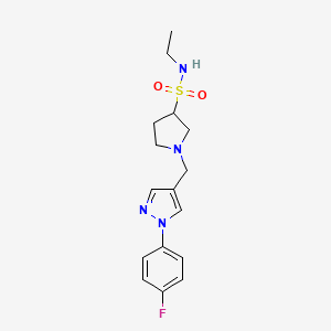 molecular formula C16H21FN4O2S B6923191 N-ethyl-1-[[1-(4-fluorophenyl)pyrazol-4-yl]methyl]pyrrolidine-3-sulfonamide 