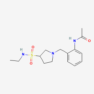 molecular formula C15H23N3O3S B6923201 N-[2-[[3-(ethylsulfamoyl)pyrrolidin-1-yl]methyl]phenyl]acetamide 