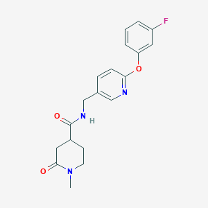 molecular formula C19H20FN3O3 B6923244 N-[[6-(3-fluorophenoxy)pyridin-3-yl]methyl]-1-methyl-2-oxopiperidine-4-carboxamide 