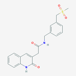 molecular formula C20H20N2O4S B6923285 N-[[3-(methylsulfonylmethyl)phenyl]methyl]-2-(2-oxo-1H-quinolin-3-yl)acetamide 