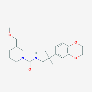 molecular formula C20H30N2O4 B6923292 N-[2-(2,3-dihydro-1,4-benzodioxin-6-yl)-2-methylpropyl]-3-(methoxymethyl)piperidine-1-carboxamide 