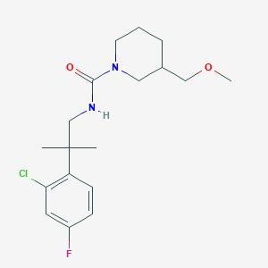 molecular formula C18H26ClFN2O2 B6923320 N-[2-(2-chloro-4-fluorophenyl)-2-methylpropyl]-3-(methoxymethyl)piperidine-1-carboxamide 