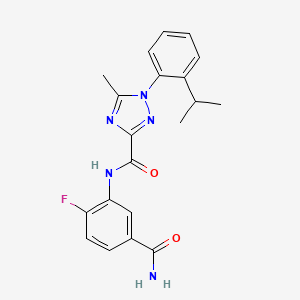 molecular formula C20H20FN5O2 B6923352 N-(5-carbamoyl-2-fluorophenyl)-5-methyl-1-(2-propan-2-ylphenyl)-1,2,4-triazole-3-carboxamide 